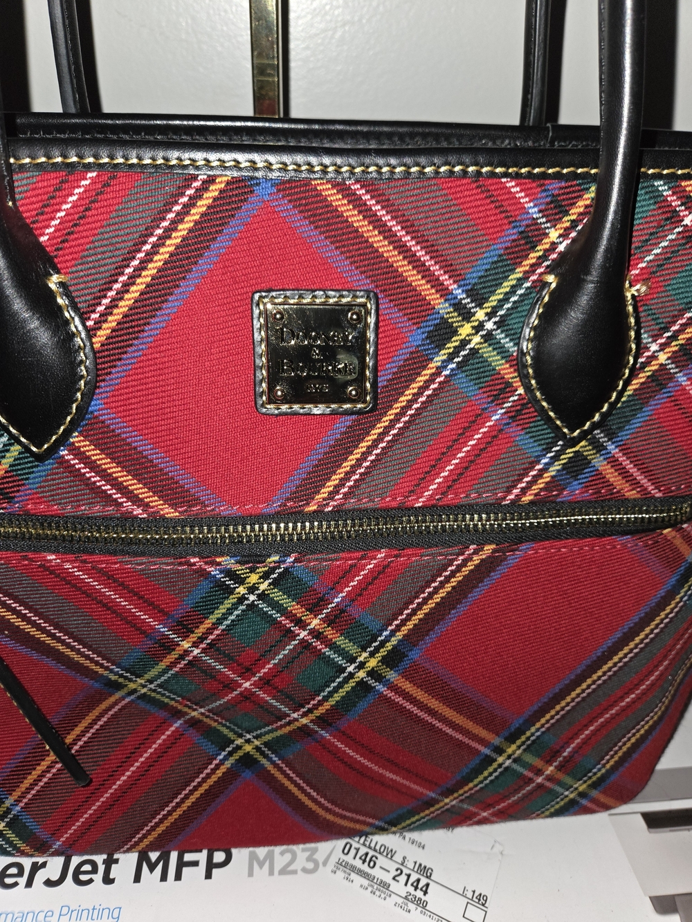 Dooney & Burke Tartan Tote - Picture 9 of 9
